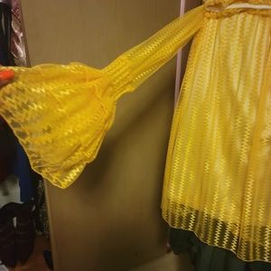 Sunshine yellow bell sleeves lace over lay dress.... only worn once for a cruise